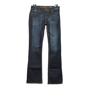 L.A Idol Boot Cut Jeans Junior Girls Size 9 Dark Washed Denim